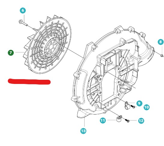 Admirador en el grupo Repuestos / Piezas de repuesto Sopladores de hojas / Piezas de repuesto Husqvarna 350BT con GPLSHOP (5028502-01)