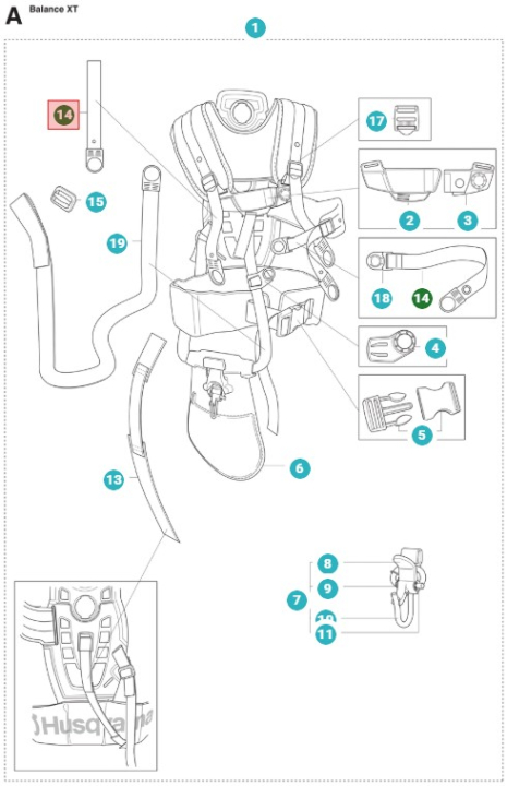 Banda 5039961-07 en el grupo Repuestos / Piezas de repuesto Desbrozadora / Piezas de repuesto Husqvarna 555RXT con GPLSHOP (5039961-07)