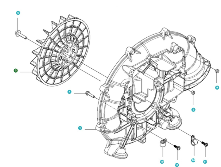 Rueda de ventilador en el grupo Repuestos / Piezas de repuesto Sopladores de hojas / Piezas de repuesto Husqvarna 530BT con GPLSHOP (5041219-02)