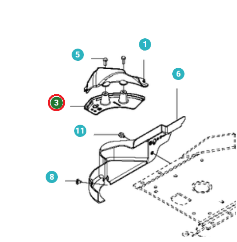 Alojamiento en el grupo Repuestos / Piezas de repuesto Jonsered Rider / Piezas de repuesto Jonsered FR 2216 MA 4x4 con GPLSHOP (5102227-03)