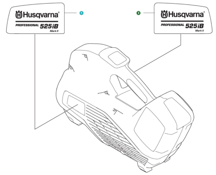 Calcomanía del producto Calcomanía derecha 525I en el grupo Repuestos / Piezas de repuesto Sopladores de hojas / Piezas de repuesto Husqvarna 525iB Mark II con GPLSHOP (5296339-02)