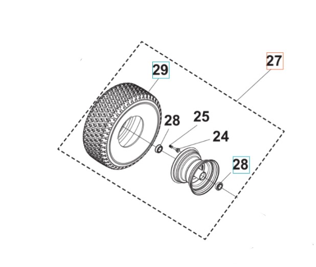 Juego de ruedas TS 112, TS 114, TC 215T, TC 220T, TS 112, TS 114, TS 215T, TS 217T en el grupo Repuestos con GPLSHOP (5311479-41)