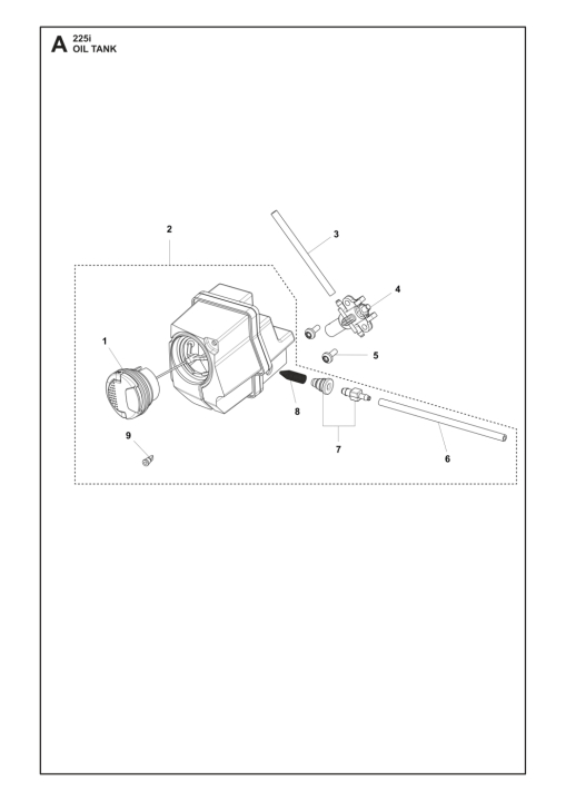 Piezas de servicio del conjunto de tanque 225I 5376482-01 en el grupo Repuestos / Piezas de repuesto Motosierras / Piezas de repuesto Husqvarna 225i con GPLSHOP (5376482-01)