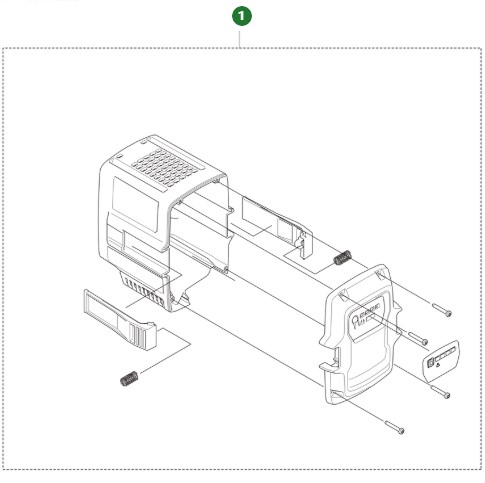 Carcasa para batería Husqvarna B140 en el grupo Repuestos / Piezas de repuesto Baterías y Cargadores BLi / Piezas de repuesto Husqvarna B140 con GPLSHOP (5389944-01)