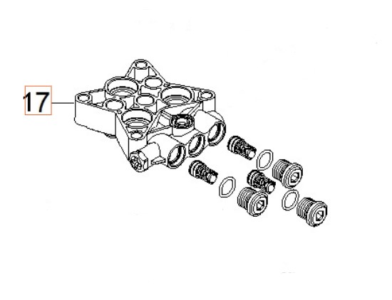 Bloque De Cilindros Con M8X10 Hex 5926176-17 en el grupo Repuestos / Piezas de repuesto Hidrolimpiadoras / Piezas de repuesto Husqvarna PW235R con GPLSHOP (5926176-17)