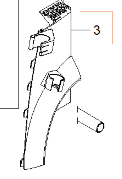 Parachoques izquierdo gris oscuro 5999888-01 en el grupo Repuestos / Piezas de repuesto Hidrolimpiadoras / Piezas de repuesto Husqvarna PW490 con GPLSHOP (5999888-01)