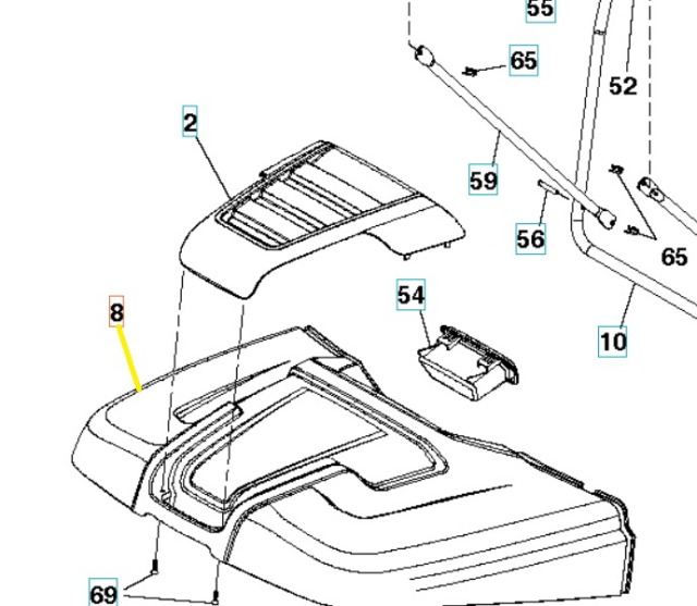 Bolsa para recoger hierba, parte superior (2 x 2)